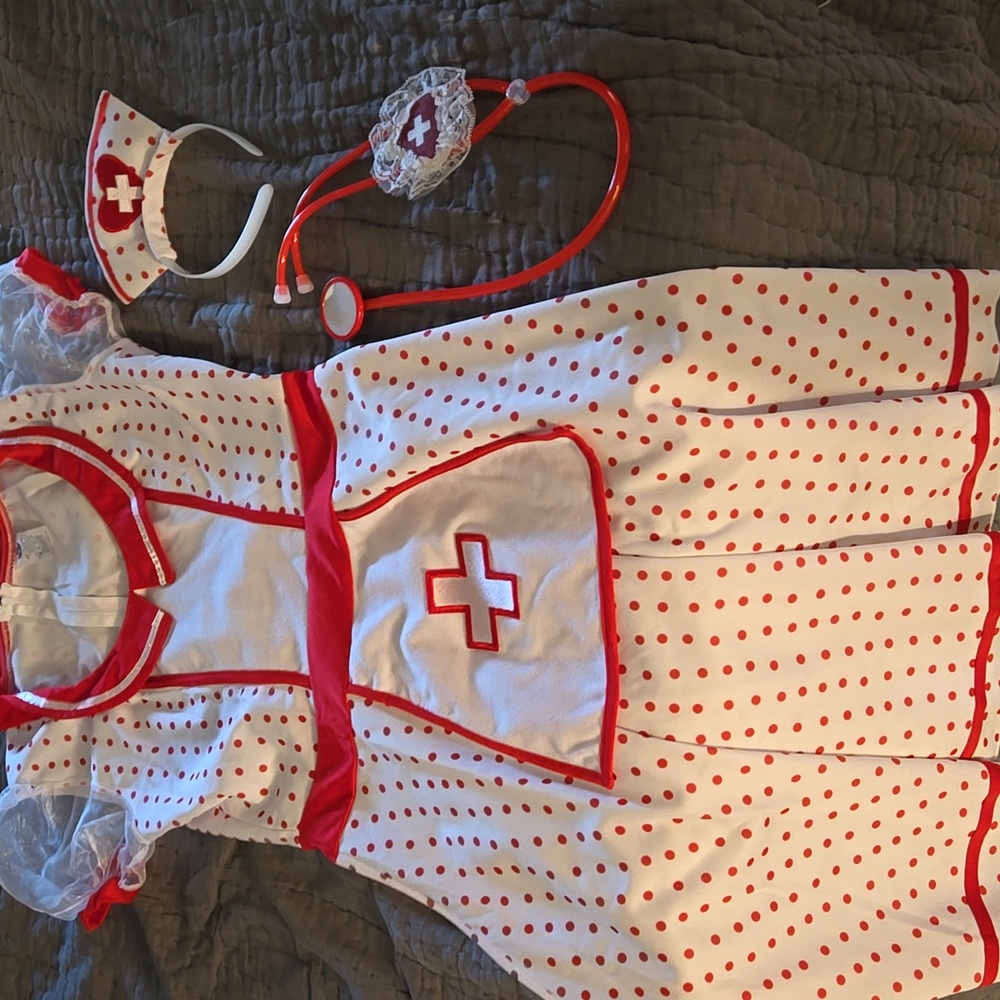Red and White Polka Dot Nurse Costume